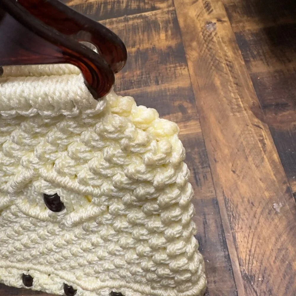 Vintage macrame purse